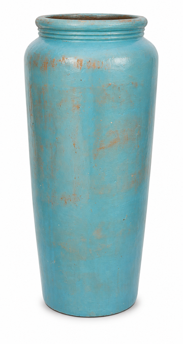 Rustic Light Blue Milk Can Planter