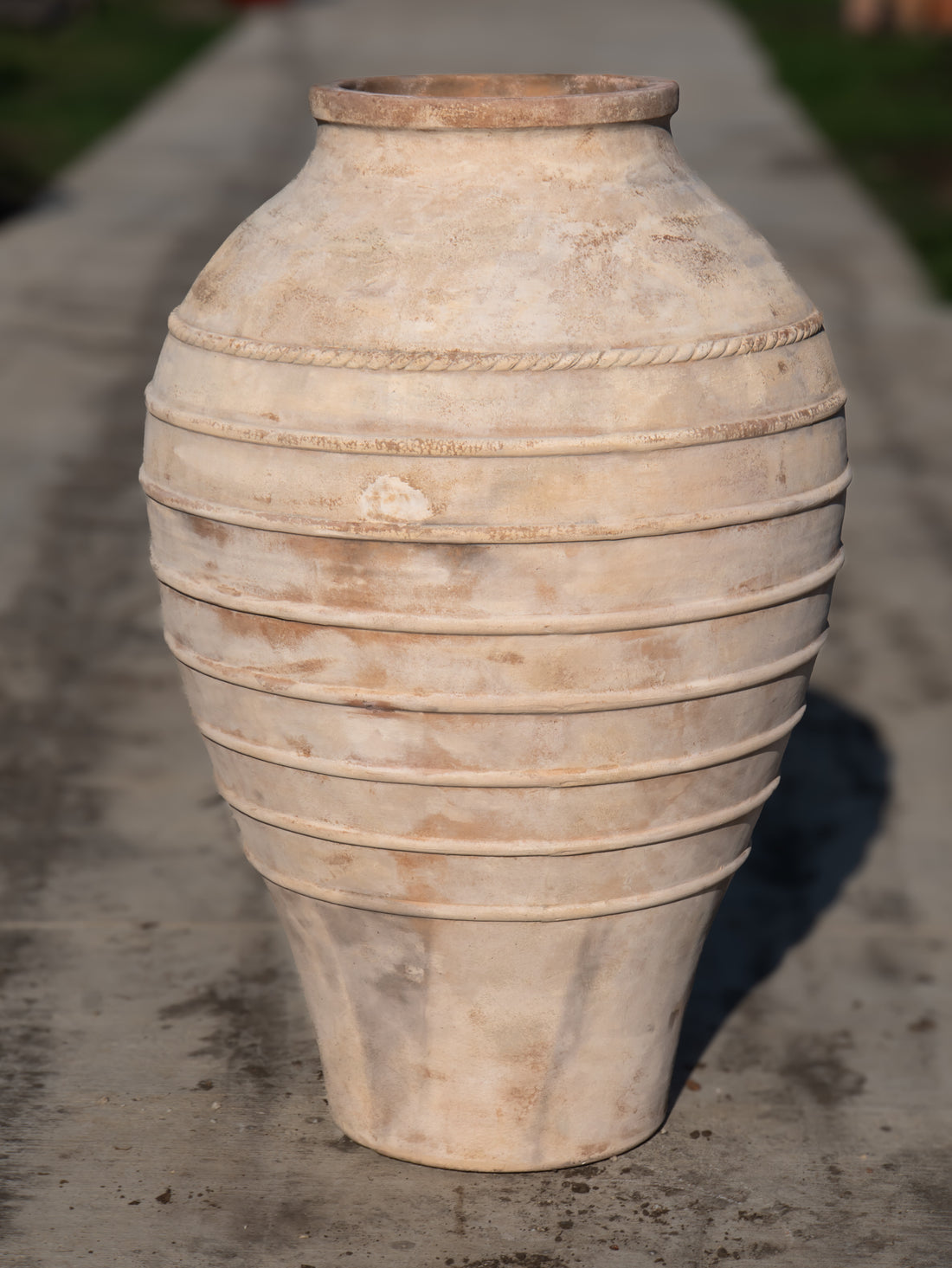 Antique Grey Terracotta Olive Jar