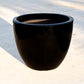 Glossy Black Lipless Round Planter 19"