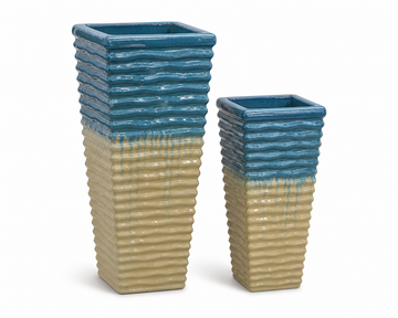 Tapered Square Rippled Planter