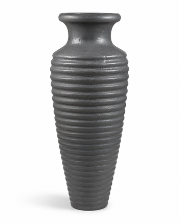 Matte Black Tall Ripple Vase