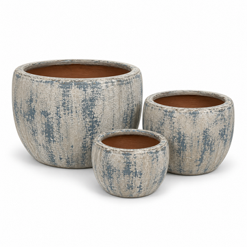 Washed White Blue Modern Mug Planter