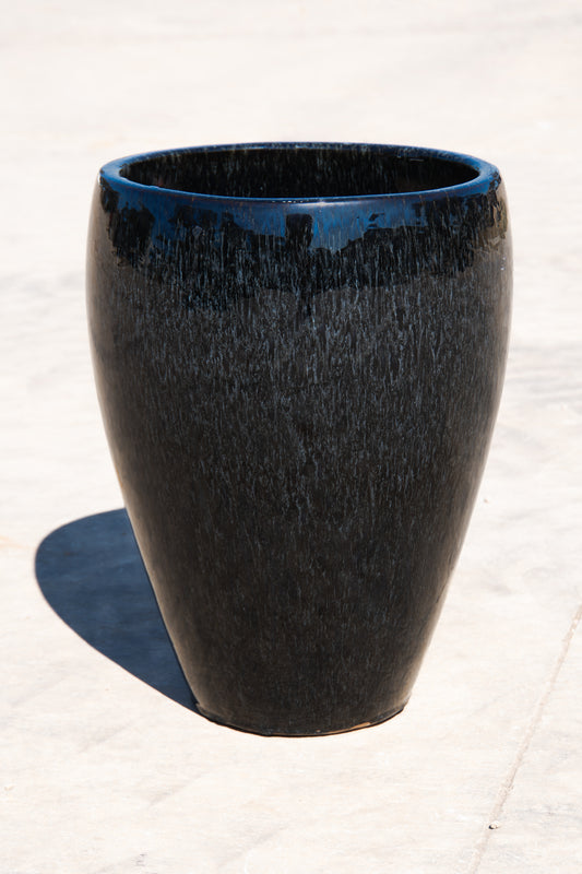 Falling Black Bowed Smooth Planter 17"