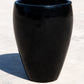 Glossy Black Bowed Smooth Planter 24"