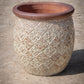 Rustic White Round Lipped Planter