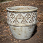 Rustic White Ribbed and Lipped Planter 14"