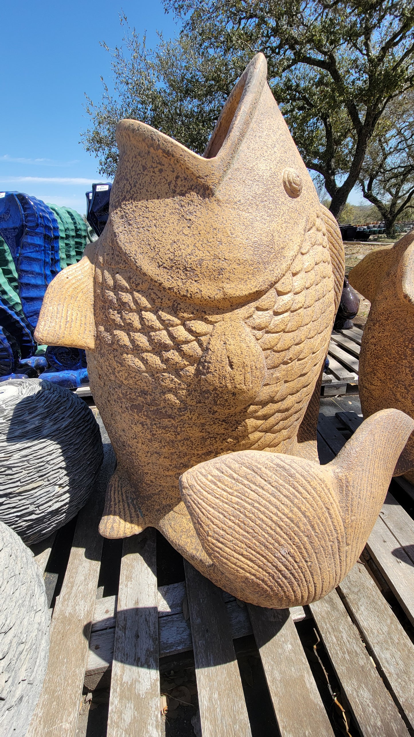 Raku Snapper Fish Planter